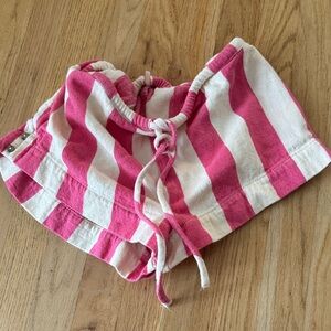 Free People Pink and White Striped Women's micro Shorts